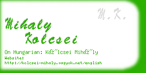 mihaly kolcsei business card