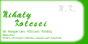 mihaly kolcsei business card